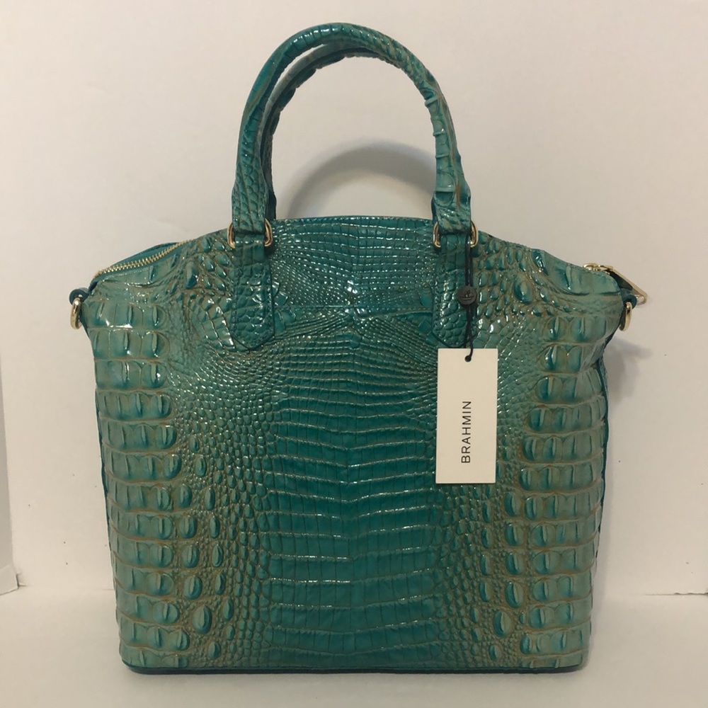 Brahmin Turquoise Large Duxbury Satchel Handbag Bag NWT - Picture 2 of 6